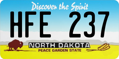ND license plate HFE237