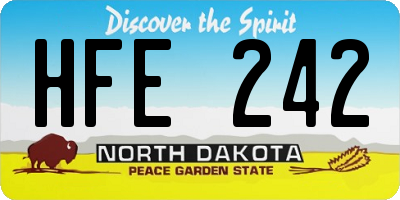 ND license plate HFE242