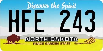 ND license plate HFE243