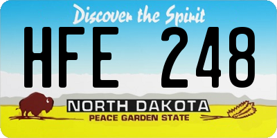 ND license plate HFE248