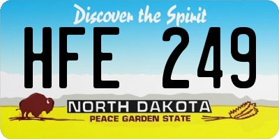 ND license plate HFE249