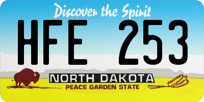 ND license plate HFE253