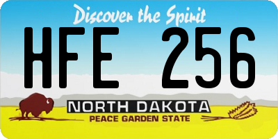 ND license plate HFE256