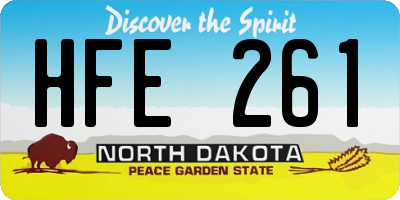 ND license plate HFE261