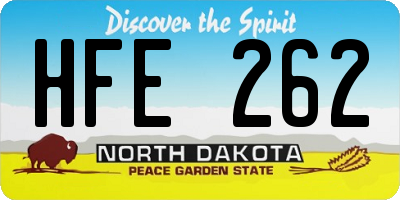 ND license plate HFE262