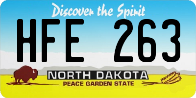 ND license plate HFE263