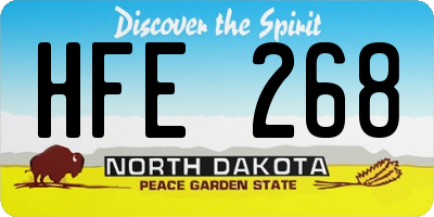 ND license plate HFE268