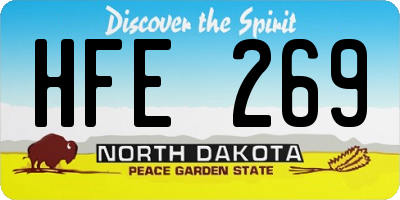 ND license plate HFE269