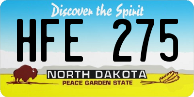 ND license plate HFE275