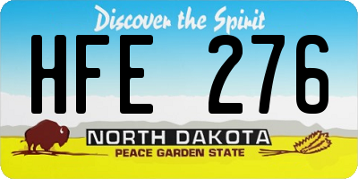 ND license plate HFE276