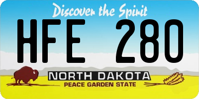 ND license plate HFE280