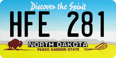 ND license plate HFE281