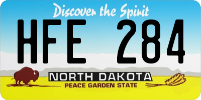 ND license plate HFE284