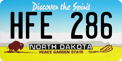 ND license plate HFE286