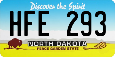 ND license plate HFE293