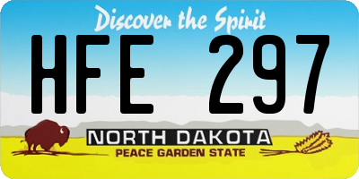 ND license plate HFE297