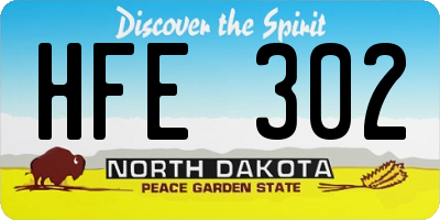 ND license plate HFE302