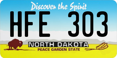 ND license plate HFE303