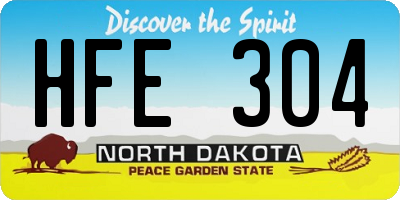 ND license plate HFE304