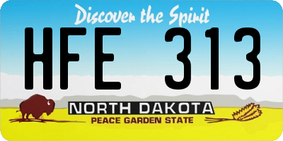 ND license plate HFE313