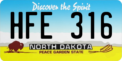 ND license plate HFE316