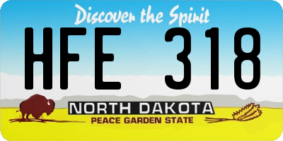 ND license plate HFE318