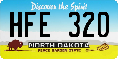 ND license plate HFE320