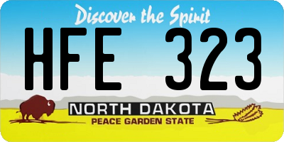 ND license plate HFE323