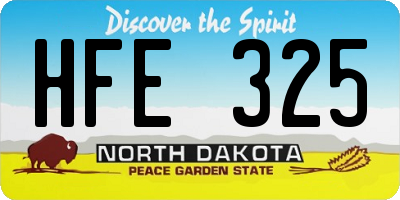 ND license plate HFE325