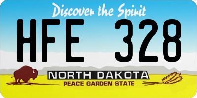 ND license plate HFE328