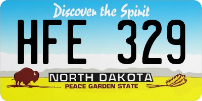 ND license plate HFE329