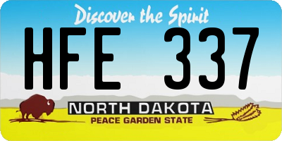 ND license plate HFE337