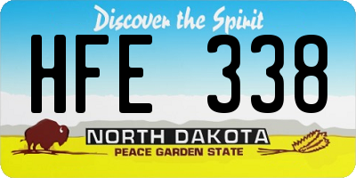 ND license plate HFE338