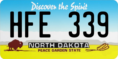 ND license plate HFE339