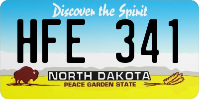 ND license plate HFE341