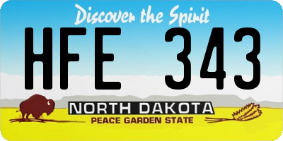 ND license plate HFE343