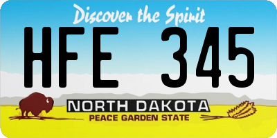 ND license plate HFE345