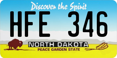 ND license plate HFE346