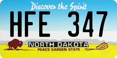 ND license plate HFE347