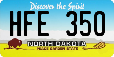 ND license plate HFE350
