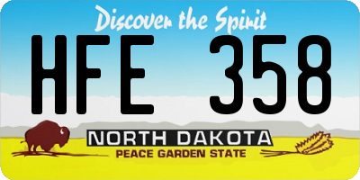 ND license plate HFE358