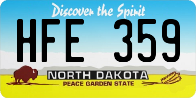 ND license plate HFE359