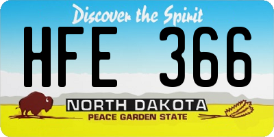 ND license plate HFE366