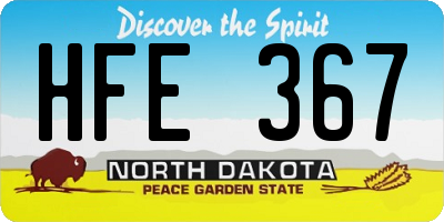 ND license plate HFE367