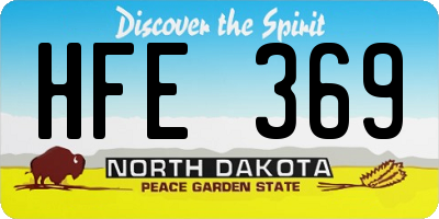 ND license plate HFE369