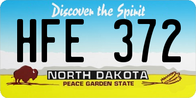 ND license plate HFE372