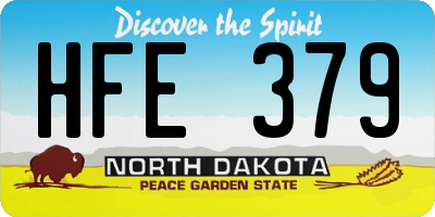 ND license plate HFE379