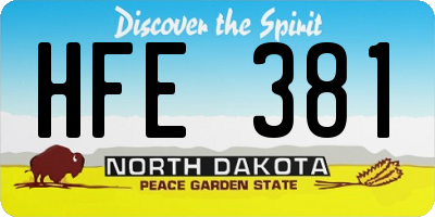 ND license plate HFE381