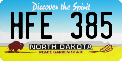 ND license plate HFE385