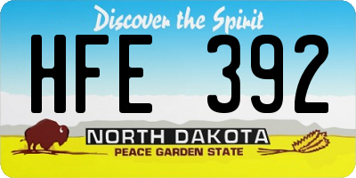 ND license plate HFE392